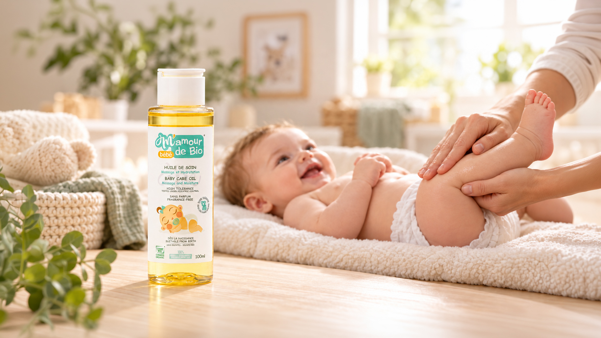 olio massaggio bebè